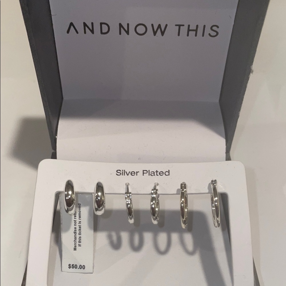 And Now This Silver Plated Hoop Earring Set • Minimalist Chic Everyday Jewelry